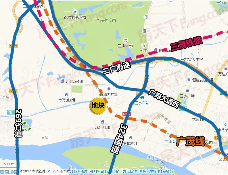 三水西南河口板块,4号线路经三山新城,季华路,张槎,禅西,狮山,广海