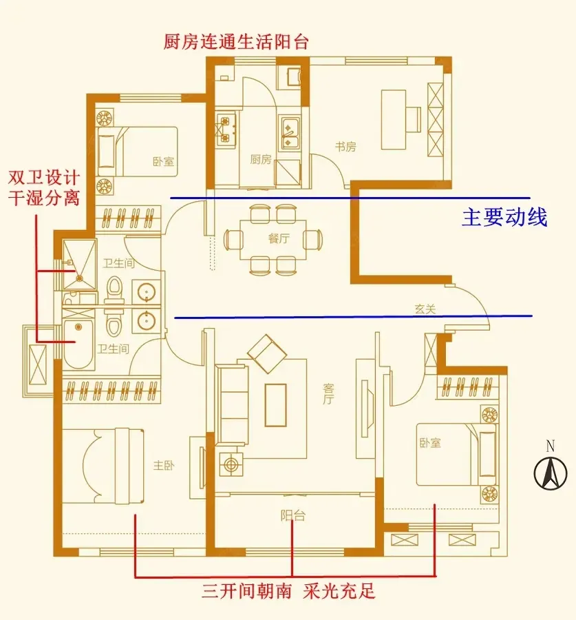 【户型点评】中海广场二期热卖129㎡户型分析