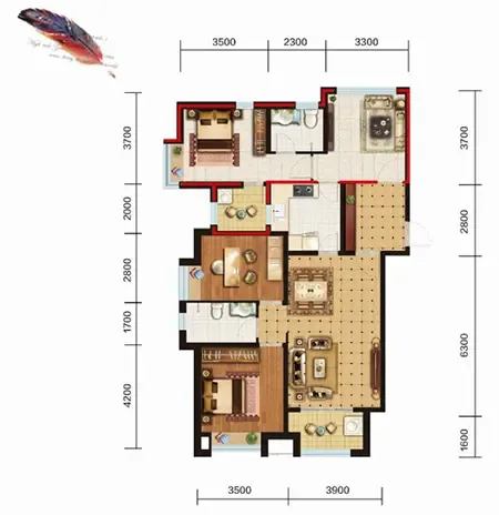 约140㎡ 三室三厅两卫 "两代居"户型