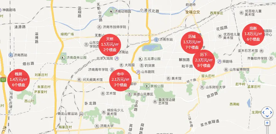 济南六区现房地图32盘实景现房等你来撩