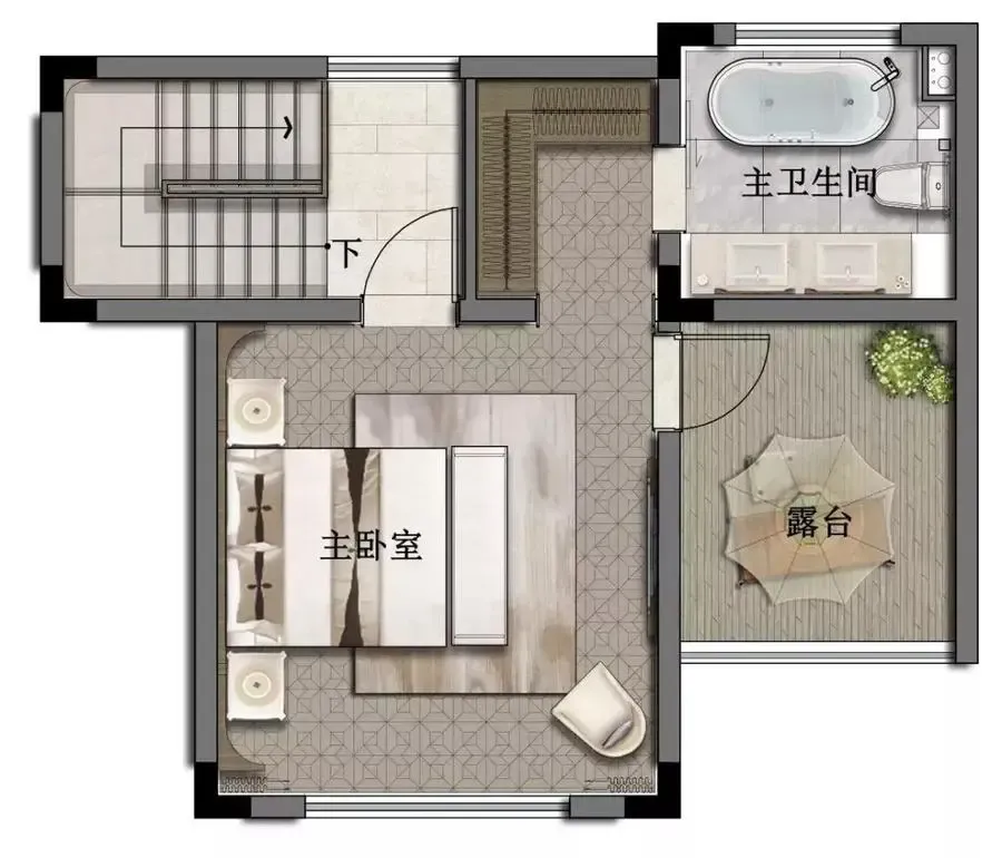 房三层户型示意丰盛生活空间增值,引领生活方式全面进阶九唐·酌月台
