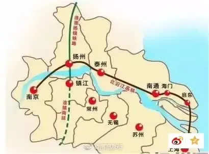 2,北沿江高铁(合肥-南京-扬州-泰州-南通-上海)