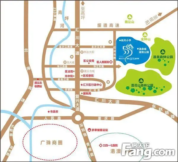 汇川大道中段(汇川区府前行200米.