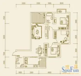 大足棠城丽都3室2厅1厨2卫建面106.15㎡
