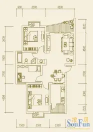 大足棠城丽都3室2厅1厨1卫建面91.27㎡