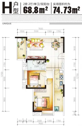 蔚蓝时光二期格外户型图