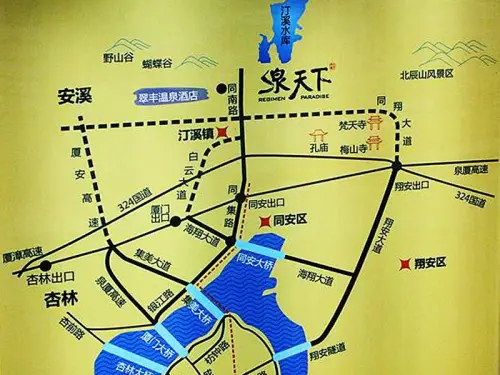 交通状况:公交:同安车站转车至汀溪路口站下:旅游3线(原610 600(原