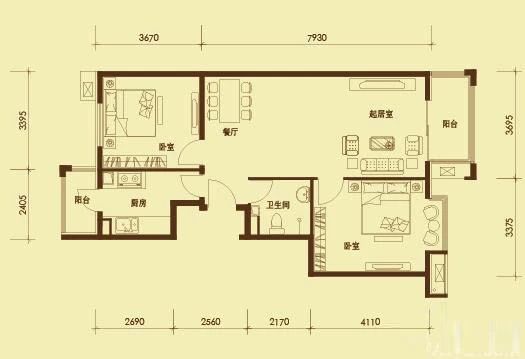 皇骐爱丽舍商住楼户型图