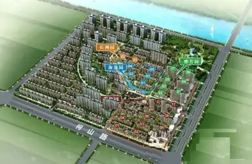 华德力运河城效果图整体鸟瞰图