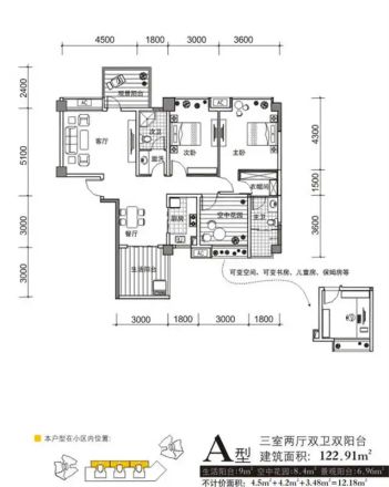 嘉州绿城西城首座户型图