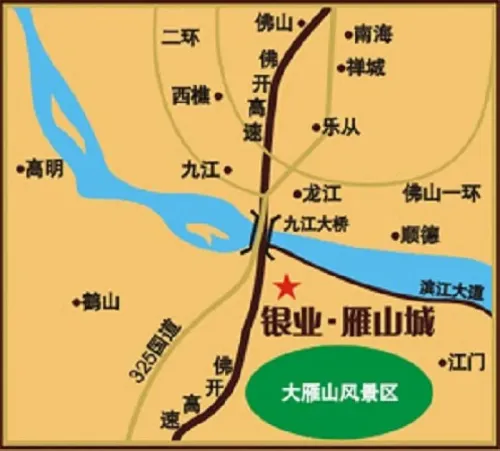 银业·雁山交通图银业雁山区位图