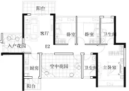 凯南莱弗城4室2厅1厨2卫建面107.23㎡