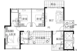 凯南莱弗城4室2厅1厨2卫建面123.06㎡