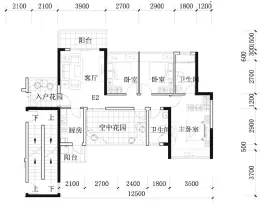 凯南莱弗城4室2厅1厨2卫建面107.23㎡