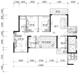 凯南莱弗城4室2厅1厨2卫建面123.06㎡