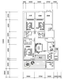 佳信·南山玉林5室2厅1厨2卫建面156.0㎡