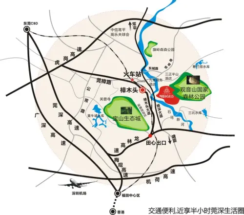 丰泰橡树溪谷交通图区位图