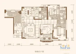 21°公馆三期3室2厅1厨2卫建面131.0㎡
