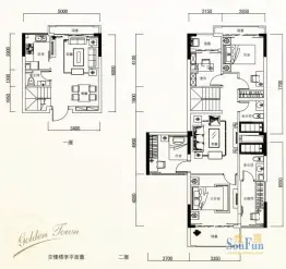 汇乔金色名都4室3厅1厨3卫建面109.25㎡
