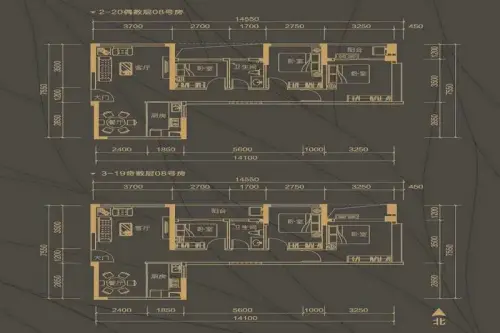 彩天怡色户型图B栋平层3房户型图3室2厅1卫1厨