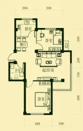 龙脉海景花园2室2厅建面90.0㎡