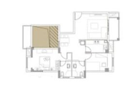 凯城花园2室2厅1厨2卫建面91.77㎡