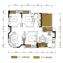 希望城·玫瑰香街3室2厅1厨1卫建面93.78㎡