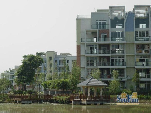 祥瑞水木年华湖上实景图