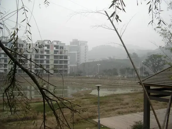 祥瑞水木年华湖上实景图