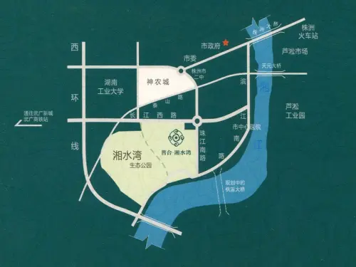 晋合湘水湾交通图区位图