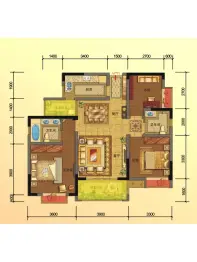 贵通御苑心悦城3室2厅1厨2卫建面100.0㎡