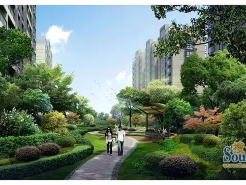 百丽明珠花园效果图小区景观绿化效果图