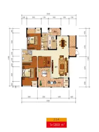 汇福佳园3室2厅1厨2卫建面128.03㎡