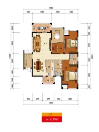汇福佳园3室2厅1厨2卫建面127.49㎡