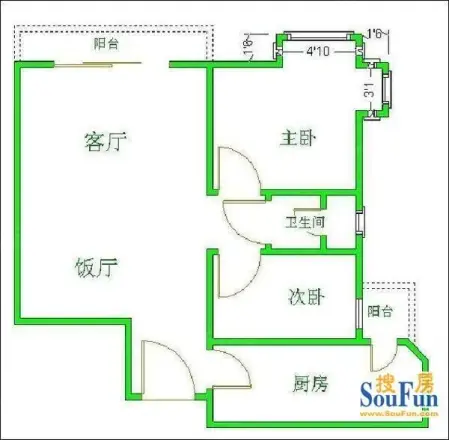 食品厂宿舍户型图