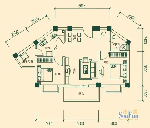 锦泰河畔户型图