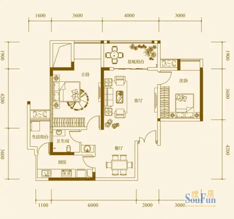 滩子口54号小区户型图