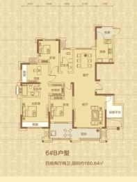 中泰财富湘江4室2厅1厨2卫建面160.64㎡