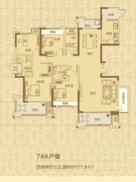 中泰财富湘江4室2厅1厨3卫建面177.61㎡