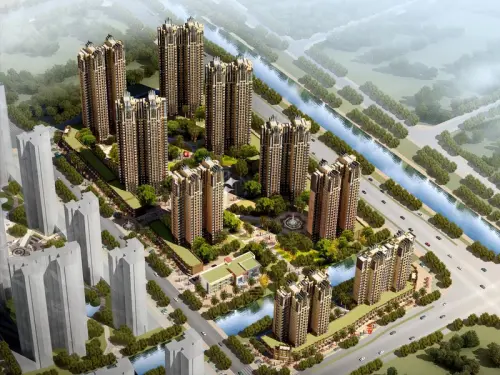 角美中骏四季阳光效果图一期项目鸟瞰图
