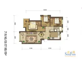 金天屹·时代广场3室2厅1厨1卫建面93.45㎡