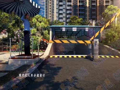 优山美地效果图现代化人车分流设计效果图