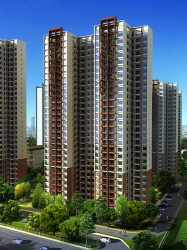 凯德·新玥效果图两梯四户住宅正立面效果图(2014-3-5)