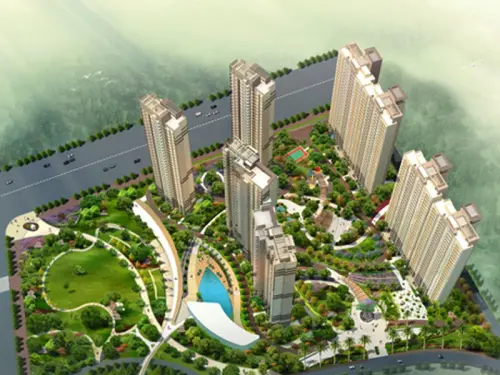 石狮万科金域中央效果图鸟瞰效果图