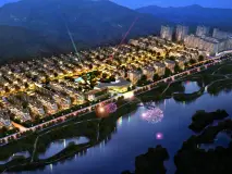 白鹿溪谷夜景鸟瞰图
