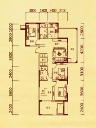 博鳌香槟郡4室2厅1厨1卫建面136.89㎡