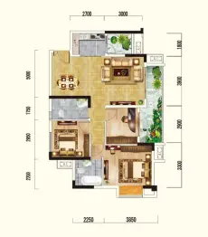 嘉阳·天宇3室2厅1厨2卫建面99.34㎡