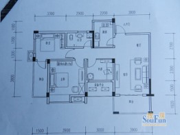 安厦漓江大美3室2厅1厨1卫建面94.12㎡