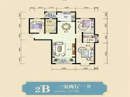 汇丰·爱情公寓3室2厅1厨1卫建面127.9㎡
