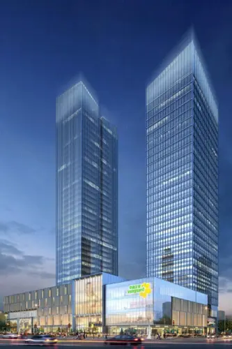 新力方效果图夜景透视图